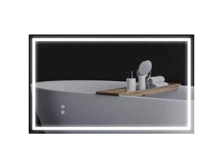 ComfortXL Badezimmerspiegel mit LED De-09285 Silber, Silberfarben, Glas, 60x3x100 cm, Badezimmer, Badezimmerspiegel, Badspiegel