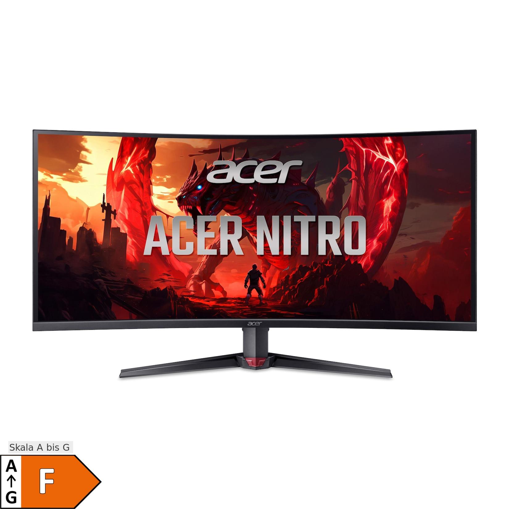 ACER Nitro XZ403CKRbmiiphuzx, Schwarz, 40 Zoll, Curved, Wide 4K, VA, 180 Hz, 0,5 ms (HDMI, DisplayPort, USB-C, höhenverstellbar, neigbar, schwenkbar, AMD FreeSync Premium, HDR400)