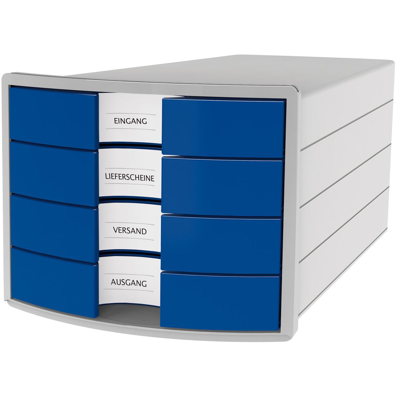 HAN Schubladenbox Impuls blau 1012-14, DIN C4 mit 4 Schubladen