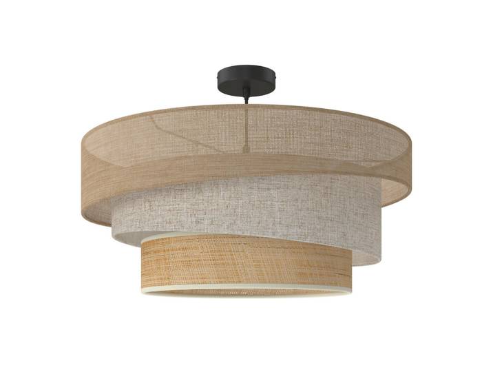 Novel Deckenleuchte Fiona, Naturfarben, Schwarz, Khaki, Metall, Naturmaterialien, rund, 37 cm, einfach zu transportierenschirm, Lampen & Leuchten, Innenbeleuchtung, Deckenleuchten, Deckenleuchten
