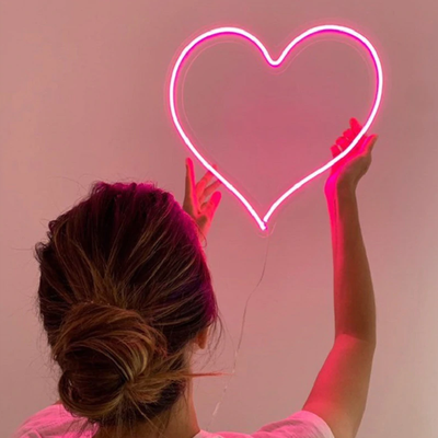 HomeDecorAndMore LLC Neon Pink Heart Light For Wall Neon Pink Heart Light For Wall
