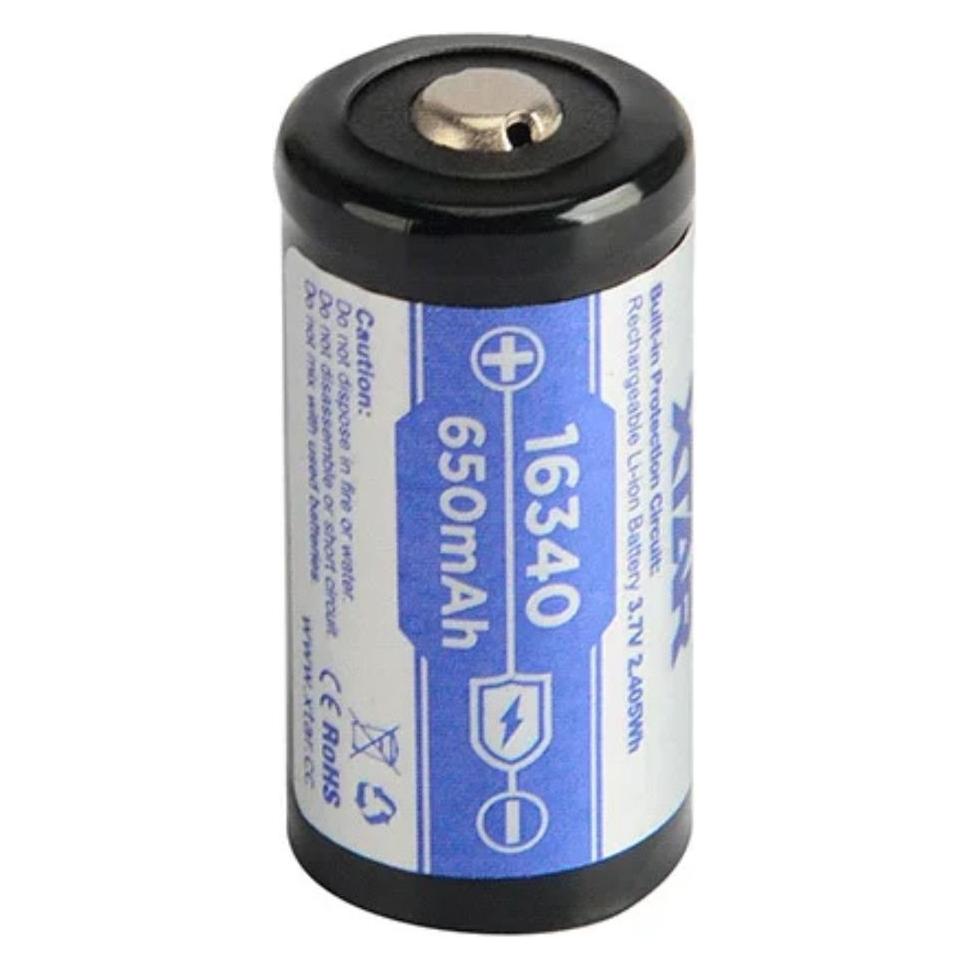 Xtar 16340 650mAh Akku mit Schutz (1 Stk., 16340, 650 mAh) (16340-650)