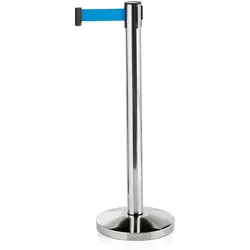 4x Abgrenzungspfosten Gurtband integriert 2 Meter blau Lightflex Hochglanzpoliert