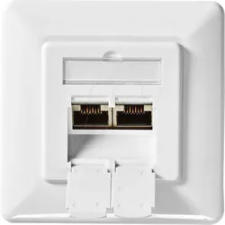 N CCBW89250IV - Unterputz RJ45-Dose, 2-fach, Cat.6a