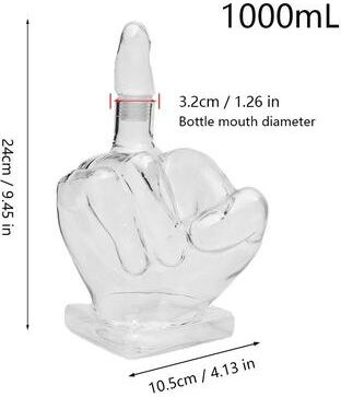 Uplift Essentials Flipping The Bird Middle Finger Glass Decanter 1000 Ml34 Oz