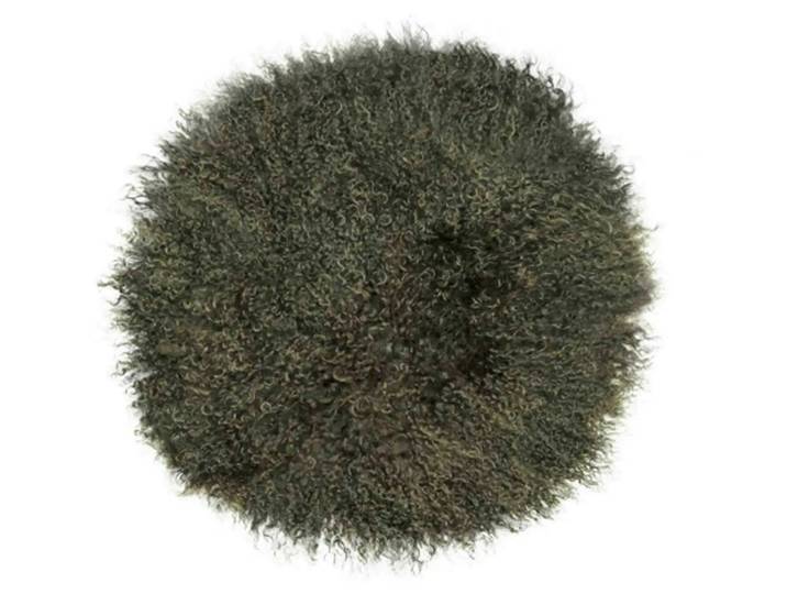 Sitzauflage Pamina Grün, Lammfell, Durchmesser: 35 cm