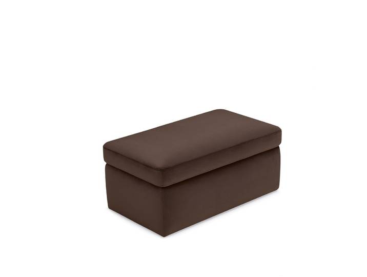 Pouf de rangement fabriqué en Italie en velours marron 85x45 cm