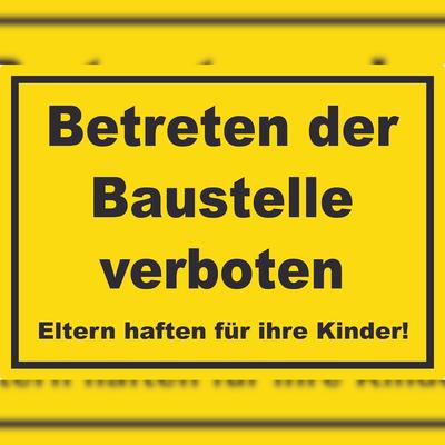 HB-Druck Betreten der Baustelle Schild gelb-schwarz A0 (841x1189mm)