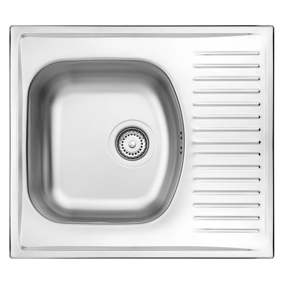 1-Becken-Spüle aus Stahl mit Abtropffläche (ZMU 0113)