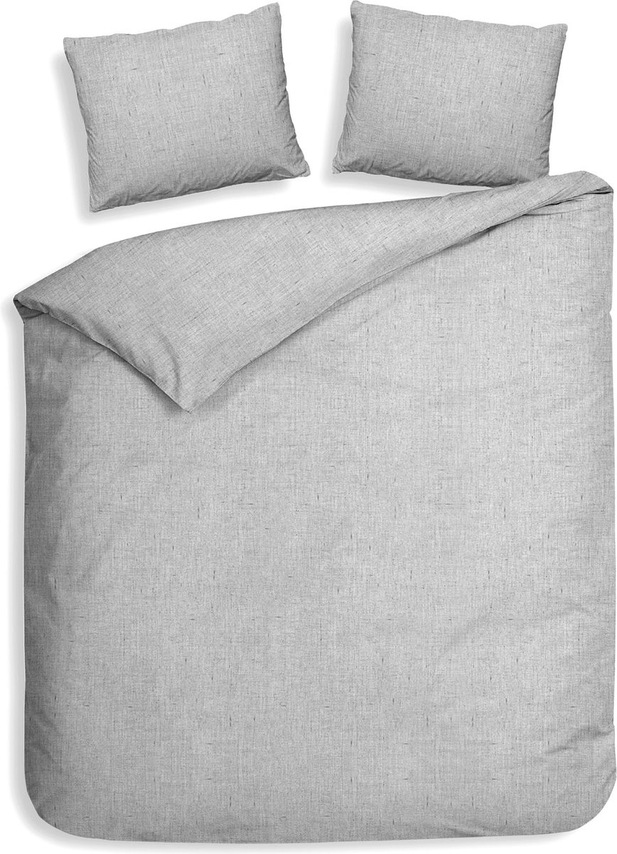 Heckett & Lane Flanellen dekbedovertrek Mist Grey 200x220 cm