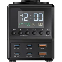 BlitzWolf, Wecker, BW-FW10 alarm clock with charger 2xUSB-A, 4xUSB-C, 240W
