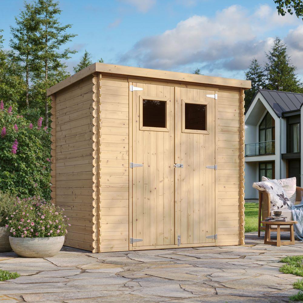 TIMBELA M311+M311G Holzhaus Gartenhaus mit Boden Imprägnierte B204xL142xH200 cm/ 2,22 m2