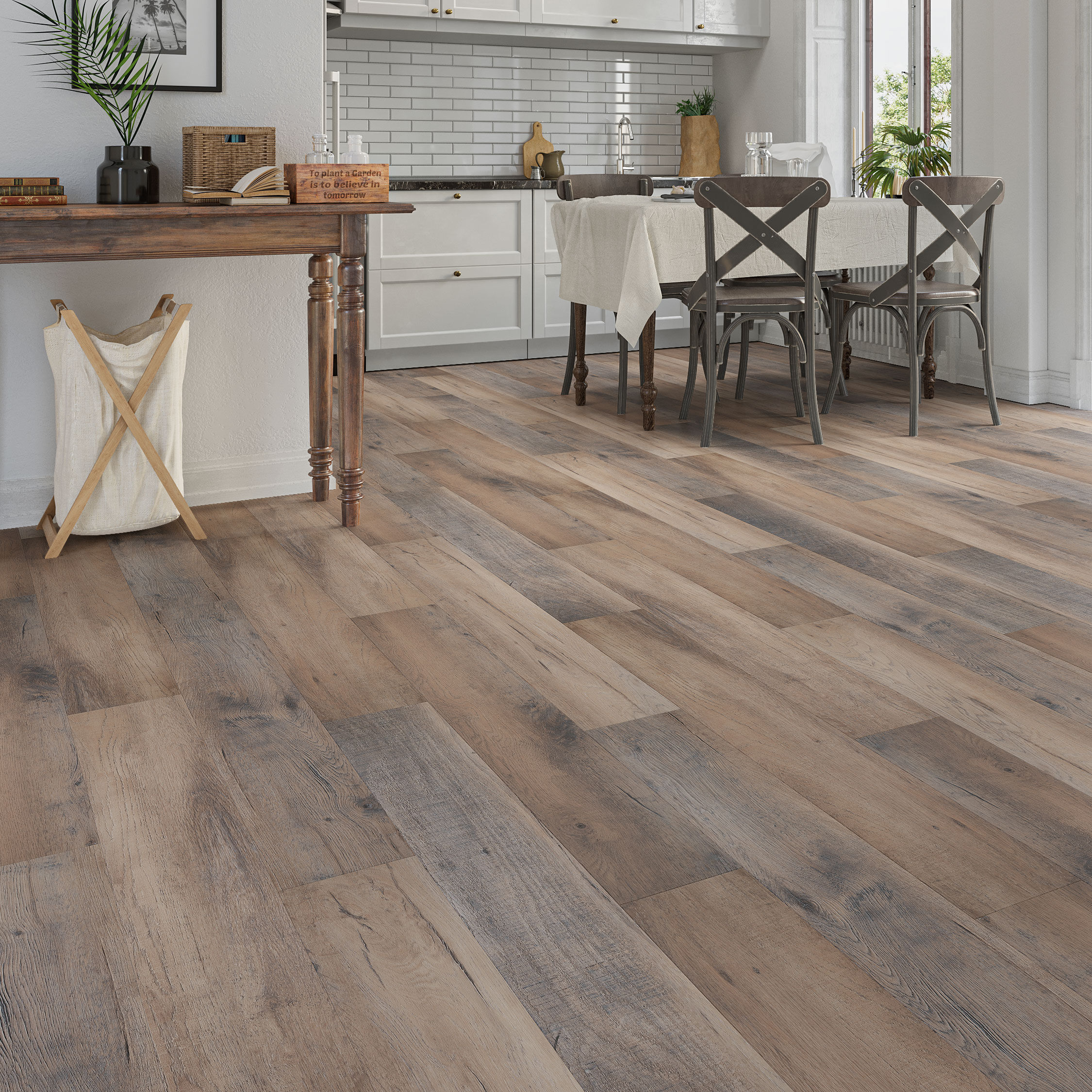 Luxury Flooring Dark 6.5mm Wood Effect LVT Luxury Vinyl SPC Click Flooring