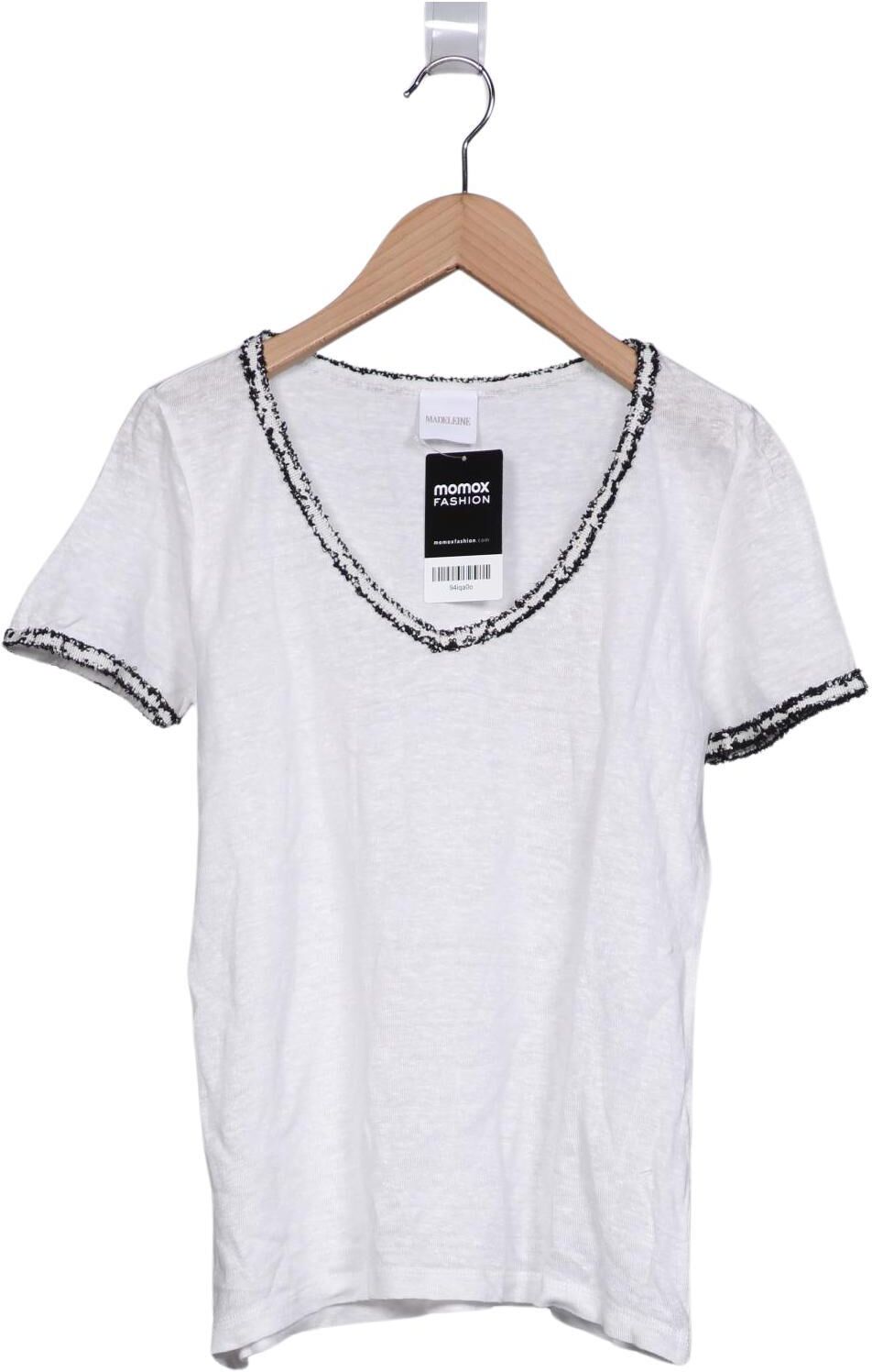 Madeleine Damen T-Shirt, Weiß, Gr. S, Leinen - Second Hand