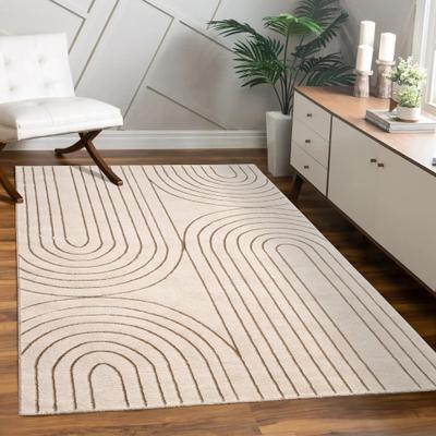 Paco Home Elegant Area Rug with Carved Lines and Arch Pattern