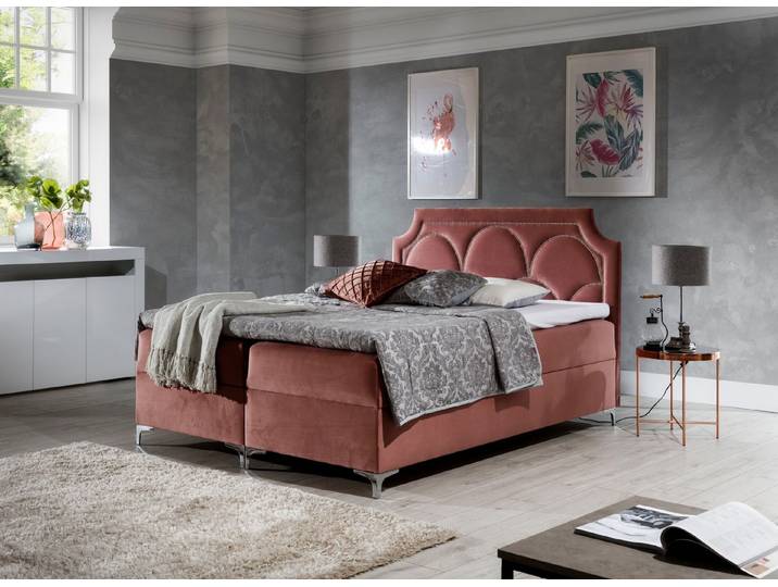 MF Design Boxspringbett Boxspringbett CASCHMIRE mit Bettkasten und Federautomatik, Vorhanden