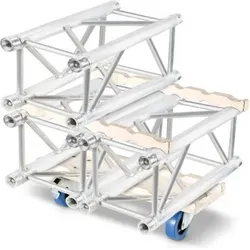 Adam Hall Accessories Truss Stacking Board 2x 100mm Blue Wheels, Montage Lichttechnik