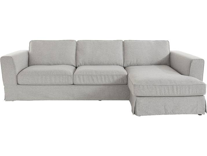 Ecksofa, Strukturstoff 100%PES, Grau (Light Granit), 284×165 cm, 3-Sitzer, Vintage, Timbers