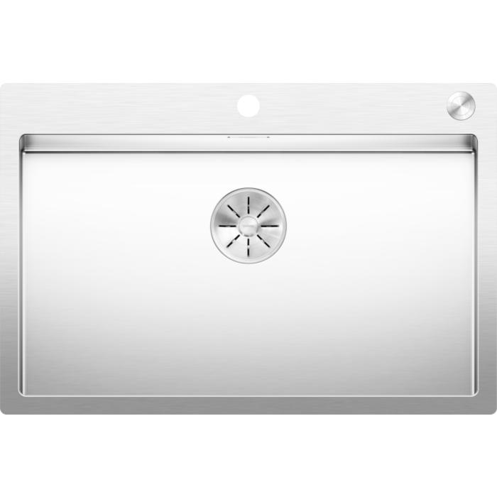 Blanco Claron Spüle 521634 700-IF/A, 76 x 51 cm, Edelstahl, mit PushControl Ablauffernbedienung