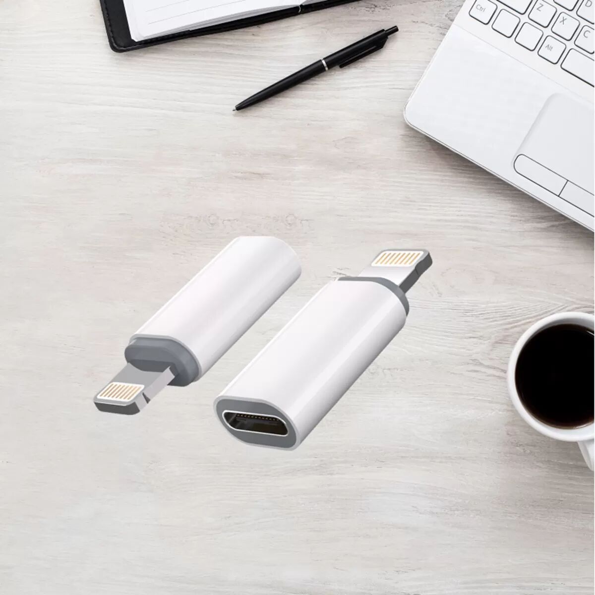 INF FA03 USB-A auf Type-C Adapter - Apple Style Weiß