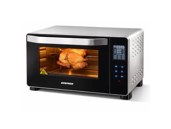 Syntrox Germany 45 l Kleiner Mini Backofen Montox Miniofen Pizzaofen Pizzabackofen, inklusive Zubehör. 2000 Watt, integrierter Timer, für kleine Küchen