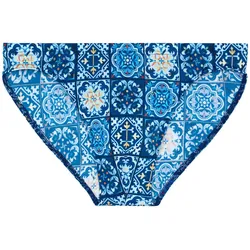 HOM Herren Badeslip - Maiolica, Swim Micro Briefs, Stretch, gemustert Blau/Weiß / L