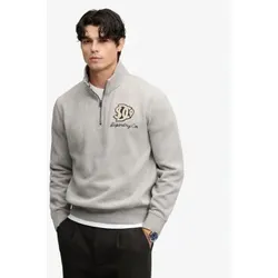 Superdry für Herren. M2014584A Graues Sweatshirt mit halbem Reißverschluss Vintage Athletic Half (S), Lässig, Baumwolle