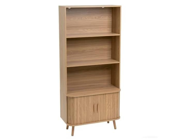 Bodenregal mit 3 Einlegeböden und 2 Türen aus MDF in Natur