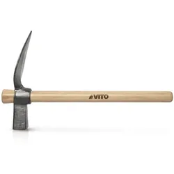 Pflasterhammer aus gehärtetem Stahl mit Holzstiel Maurerhammer zum Verlegen von Pflastersteinen und Bordsteinen. VITO