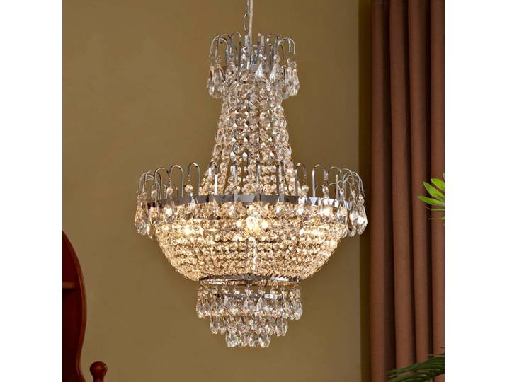 Casparia Lustre Clear/Chrome - Lindby - Salon / séjour - Ancien - Cristal - À ampoule unique