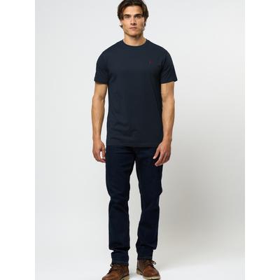 Kurzarmhemd MCS "MCS T-shirt MCOhio", Herren, Gr. S, Normalgrößen, blau (schwarzs, schwarzs, taps, taps, weiß), Obermaterial: 100% Baumwolle, Hemden
