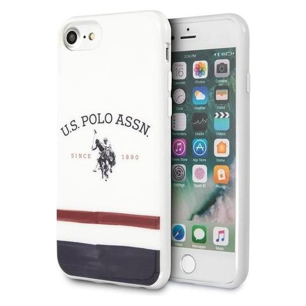 U.S. Polo US Polo USHCI8PCSTRB iPhone 7/8/SE 2020 balta/baltas Tricolor Pattern Collection (Apple iPhone 7) (USHCI8PCSTRB)