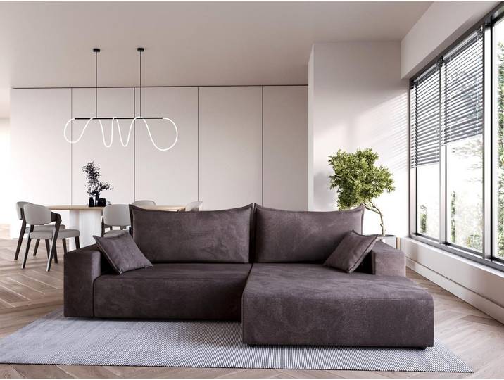 Compleo Ecksofa modern design, 240 cm breit, Modern Couch L mit Schlaffunktion, Schlafcouch Ausziehbar