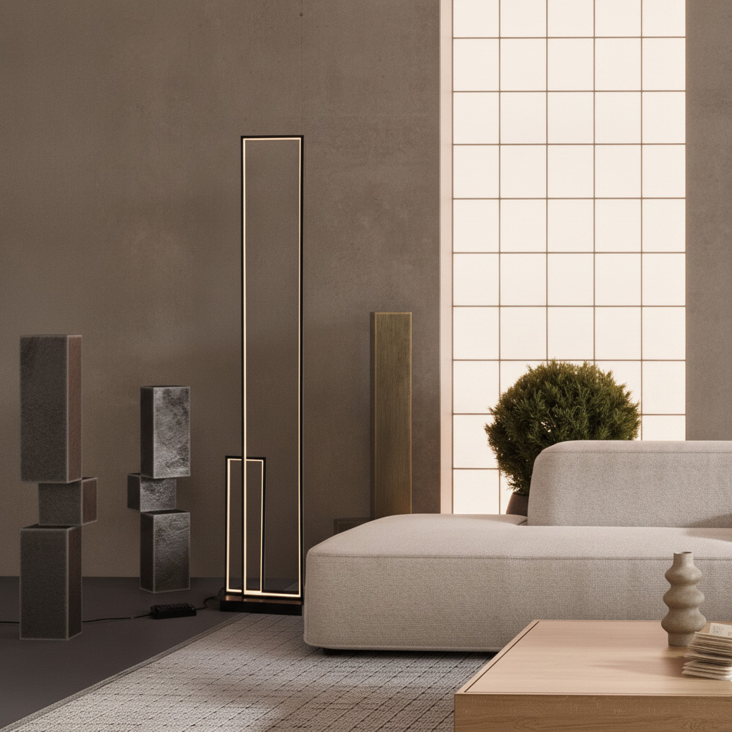 Lyora Design Vloerlamp Zwart Aluminium