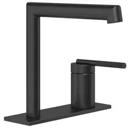 Gessi Ingranaggio Waschtisch-Einhebelmischer, separater Auslauf auf Platte montiert, Auslauf Höhe162mm x Ausladung 144mm, ohne Ablaufgarnitur, 63515299, Farbe: Schwarz XL