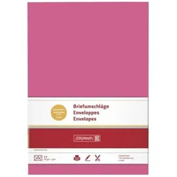 5x Brunnen, Briefumschlag, Briefumschläge C5 Nassklebung 80g/qm fuchsia VE=10 Stück (C5, 10x)