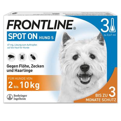 Frontline Spot on H 10 Lösung f.Hunde 3 St Einzeldosispipetten