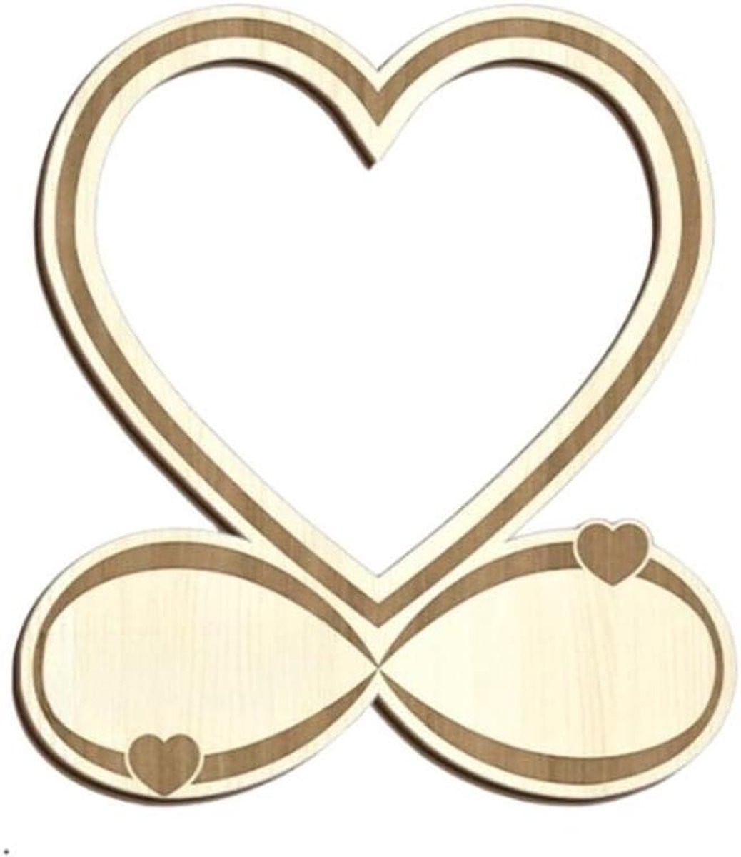 Houten Fotolijst Hartvormig - Houtkleur - 6x4 Inch