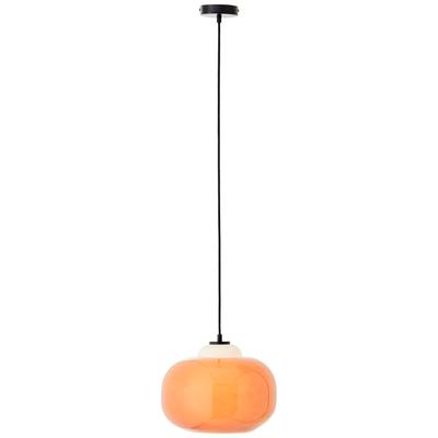 BRILLIANT Pendelleuchte "Blop", orange, 1, Ø 30cm, Leuchten, Höhe 128,5 cm, Ø 30 cm, E27, kürzbar, Glas/Metall, Pendelleuchte