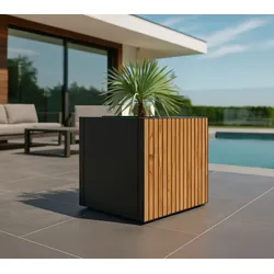 Herstera Garden Deco Planter Cube S | Pflanzkübel quadratisch | 50x50x50 cm - Schwarz