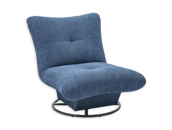 Stella Trading Maranello Sessel Wohnzimmer, Dunkelblau - Bequemer Fernsehsessel Relaxsessel drehbar - 96 x 75 x 93 cm (B/H/T)