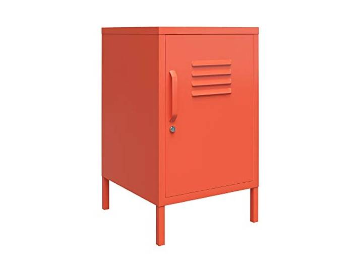 Dorel Home Schließfach, Beistelltisch, Metall, Orange, Einheitsgröße