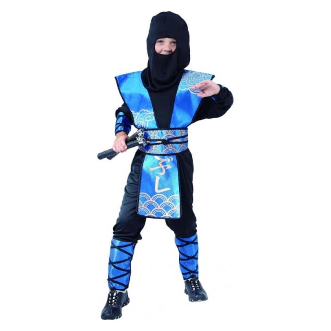GoDan Blaues Ninja-Kostüm, Grösse 120/130 cm (128, 134) (39438958)