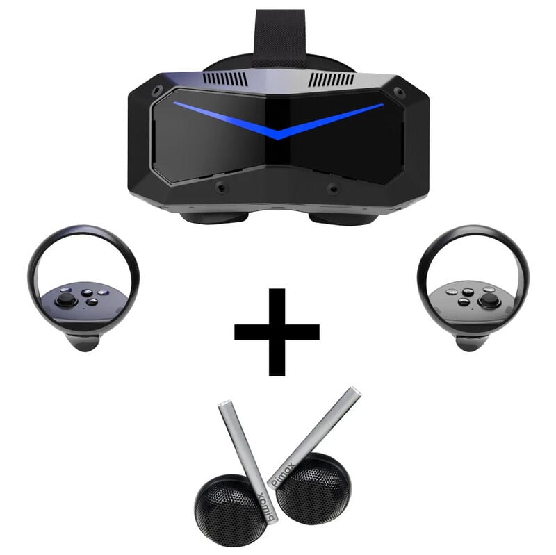 Pimax Crystal Super Ultrawide VR-Headset + DMAS-Kopfhörer Bundle - schwarz