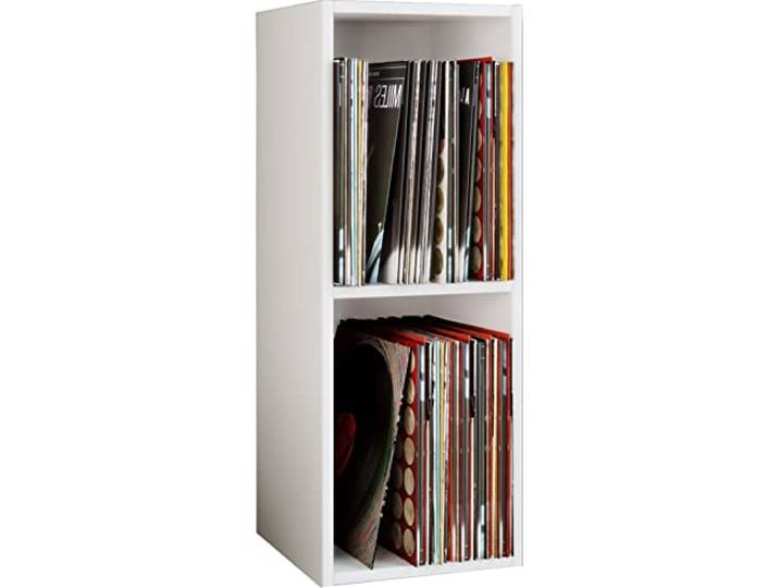 VCM CD/DVD Regal Weiß 34x30x72 cm 2 Fächer Holzwerkstoff CDs DVDs Büro