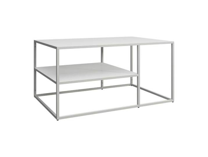 [en.casa] Couchtisch Solund 45/90/60 cm, Weiß, Metall, Rechteckig, 90x45x60 cm, Wohnzimmer, Wohnzimmertische, Couchtische