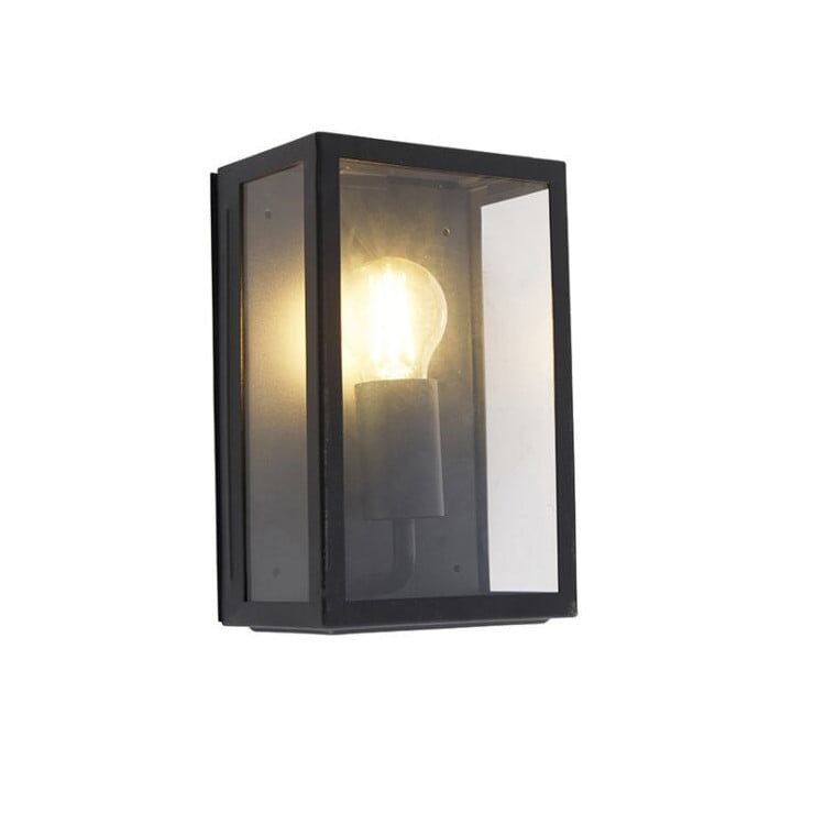 Qazqa Smart Buiten Wandlamp Zwart - WiFi - IP44 - LED - E27 - Dimbaar