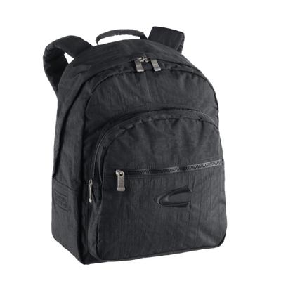 Rucksack CAMEL ACTIVE "Journey", Gr. B/H/T: 31cm x 42cm x 20cm, schwarz, Nylon, aufgeraut, bestickt, clean, unifarben, Rucksäcke Rucksack, Unisex Freizeitrucksack mit Logostickerei