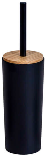 Showerdrape Sonata Black & Bamboo Toilet Brush & Holder