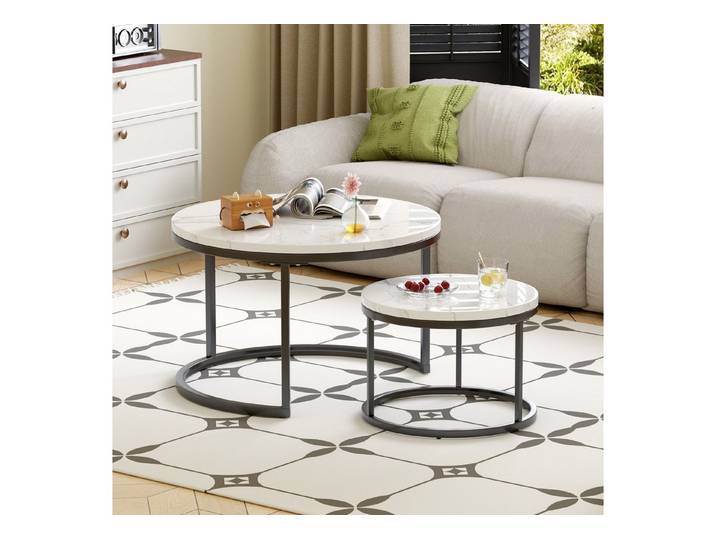 STILVORA Couchtisch 2er-set Wohnzimmertisch Satztisch Beistelltisch mit Bodenschutz (2-St)